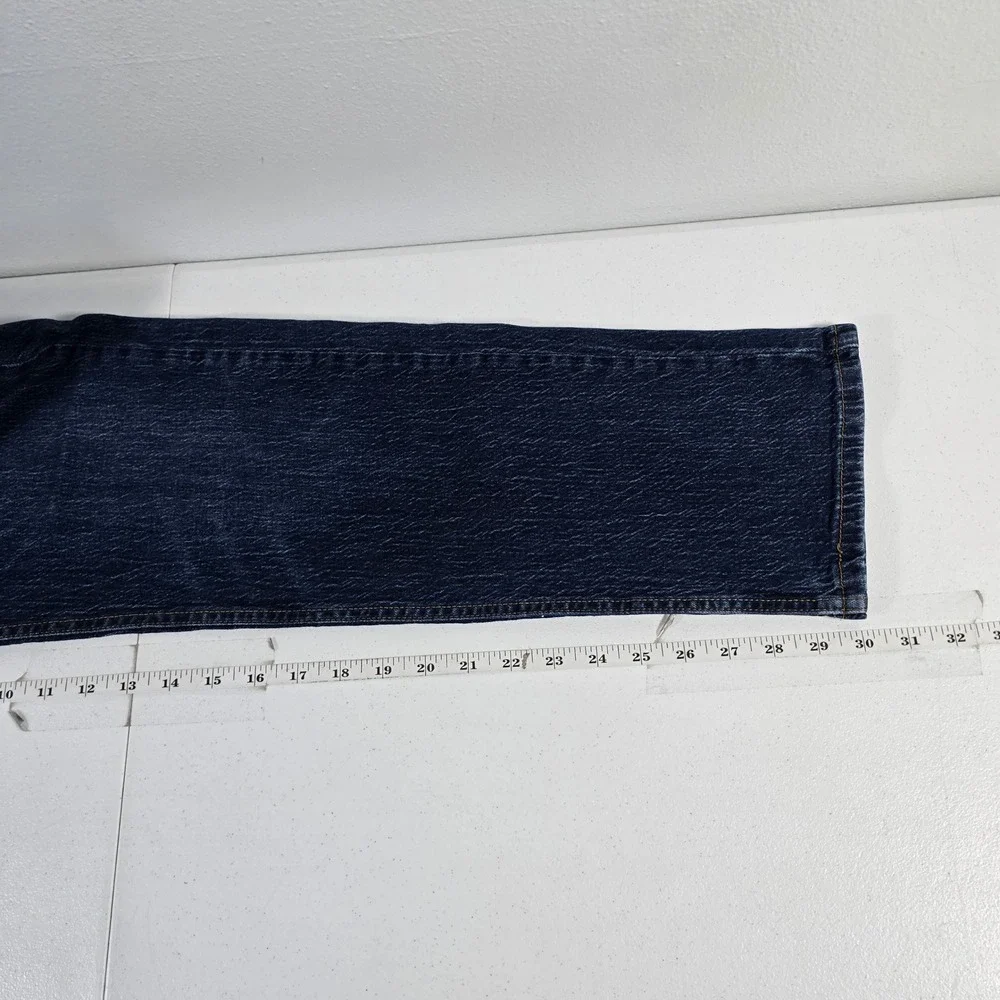 Levis 505 Regular Fit Dark Wash Indigo Straight Leg Jeans Mens 36x30 Stretch